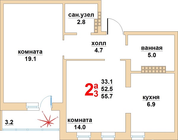 Квартира №571.  7 подъезд. 18 этаж.