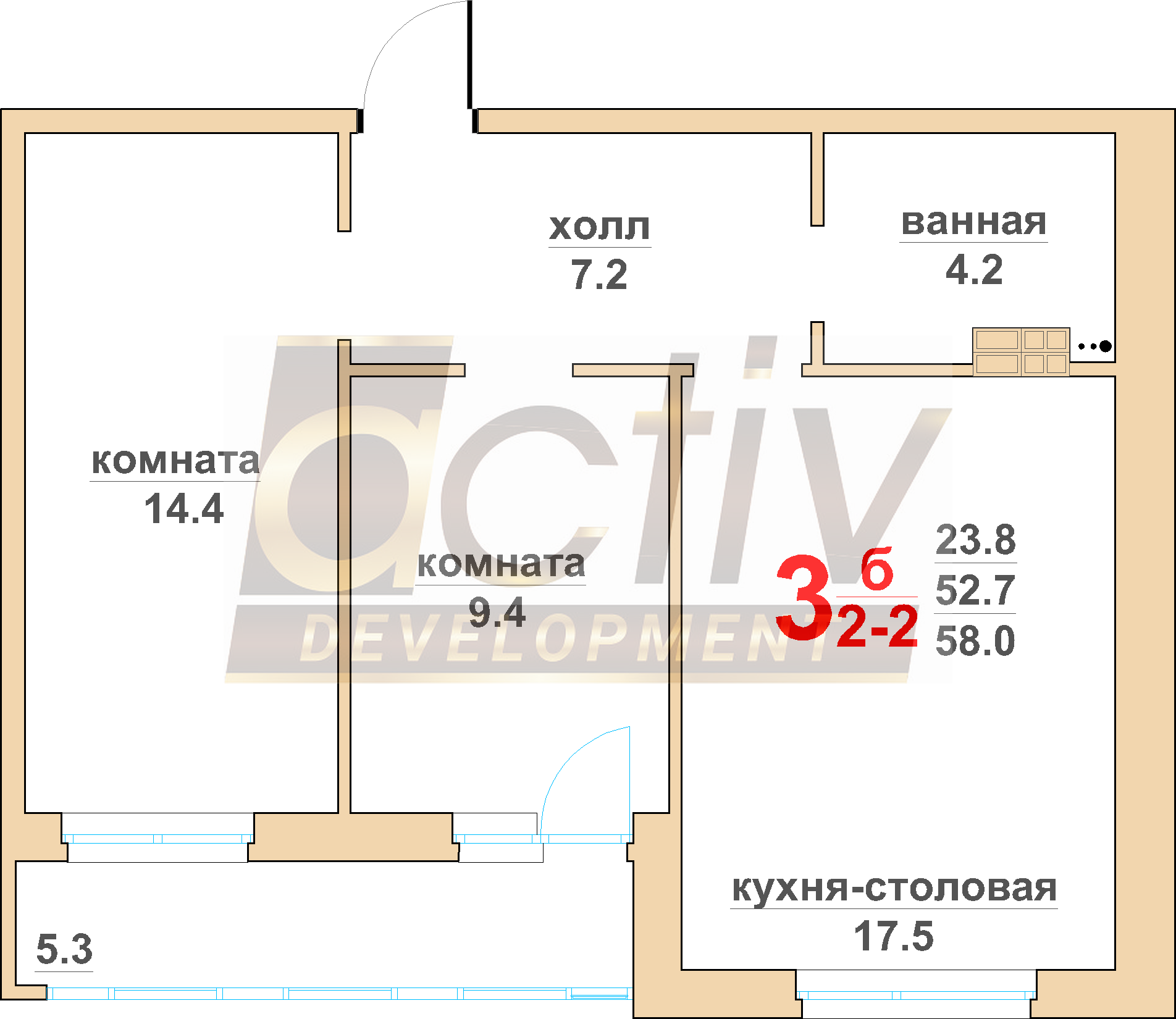 Квартира №88. 2 корпус. 2 подъезд. 3 этаж. Квартира №88. 2 корпус. 2 подъезд. 3 этаж.