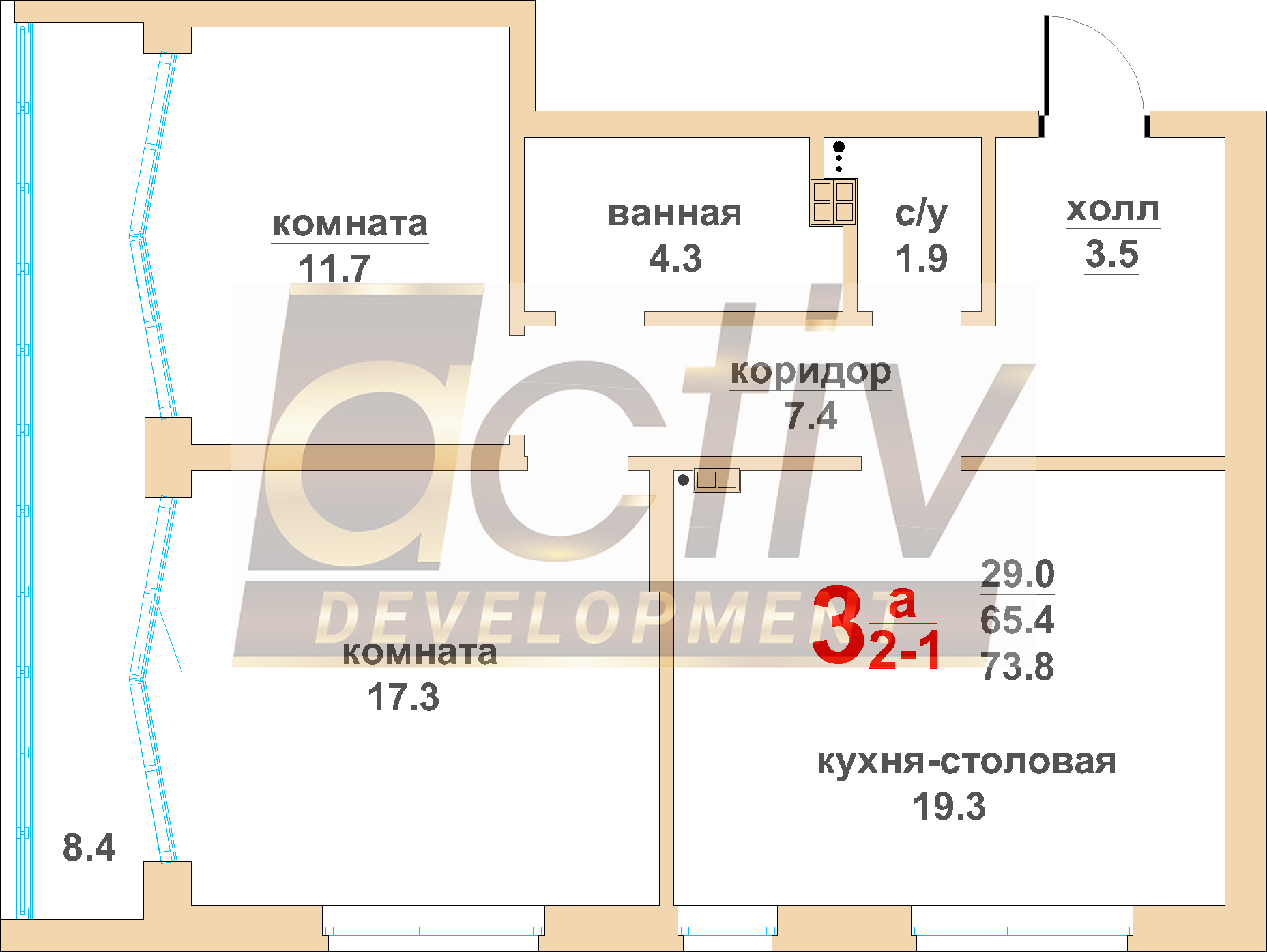 Victory Park (4 этап). 1 подъезд, 9 этаж - АктивСтройСервис