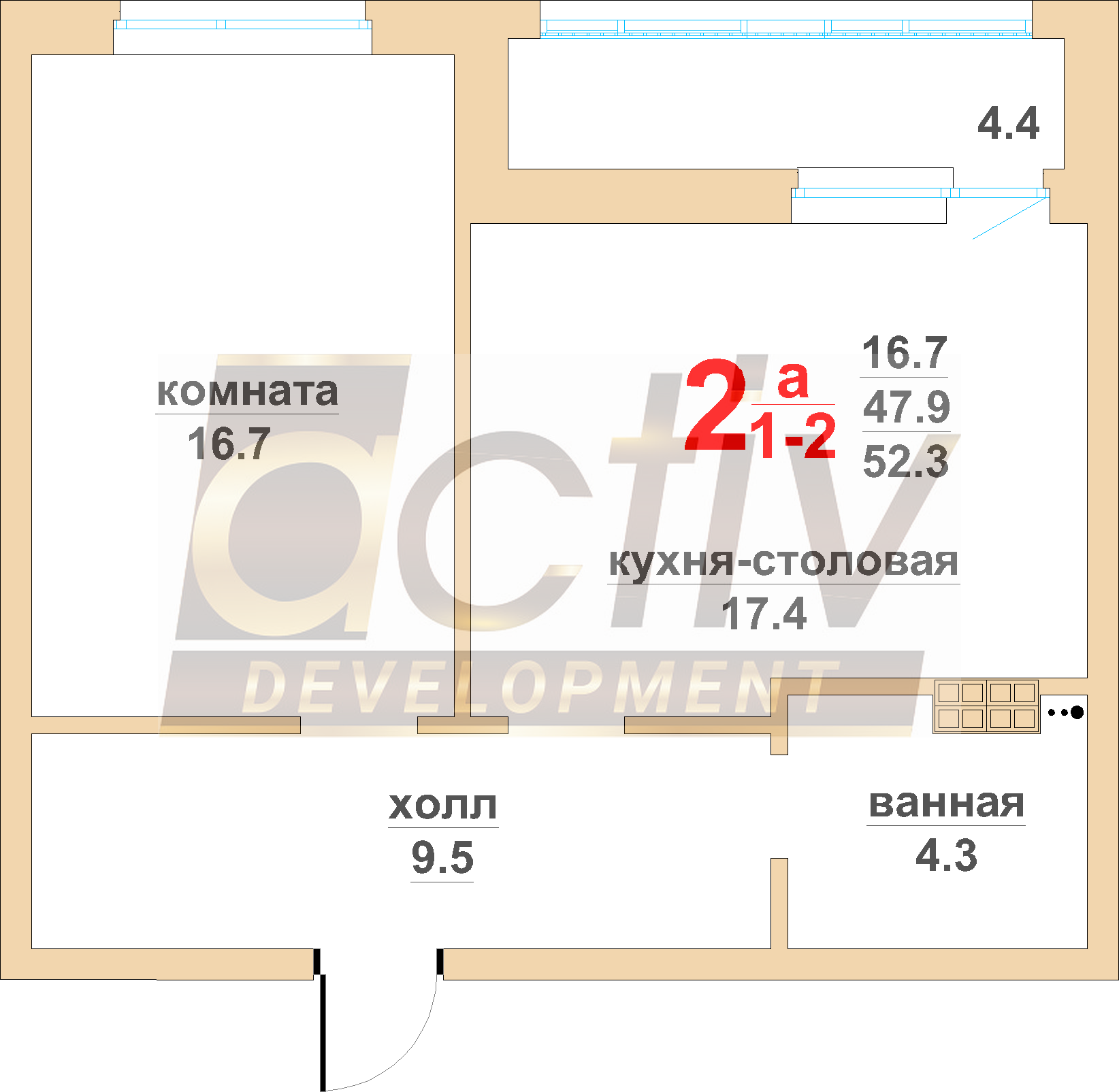 Victory Park (4 этап). 2 подъезд, 7 этаж - АктивСтройСервис