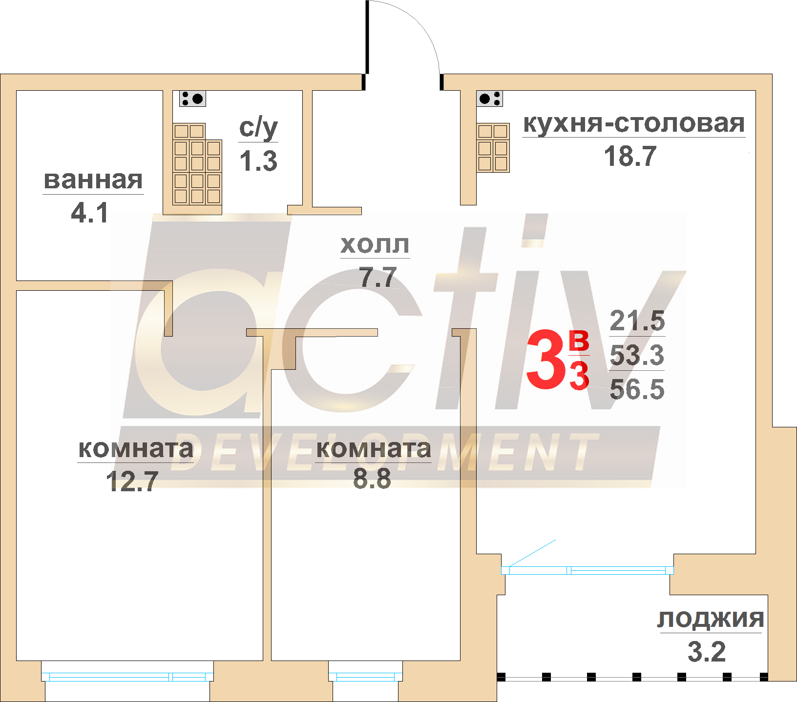 Тихий центр-4. 3 подъезд, 2 этаж - АктивСтройСервис