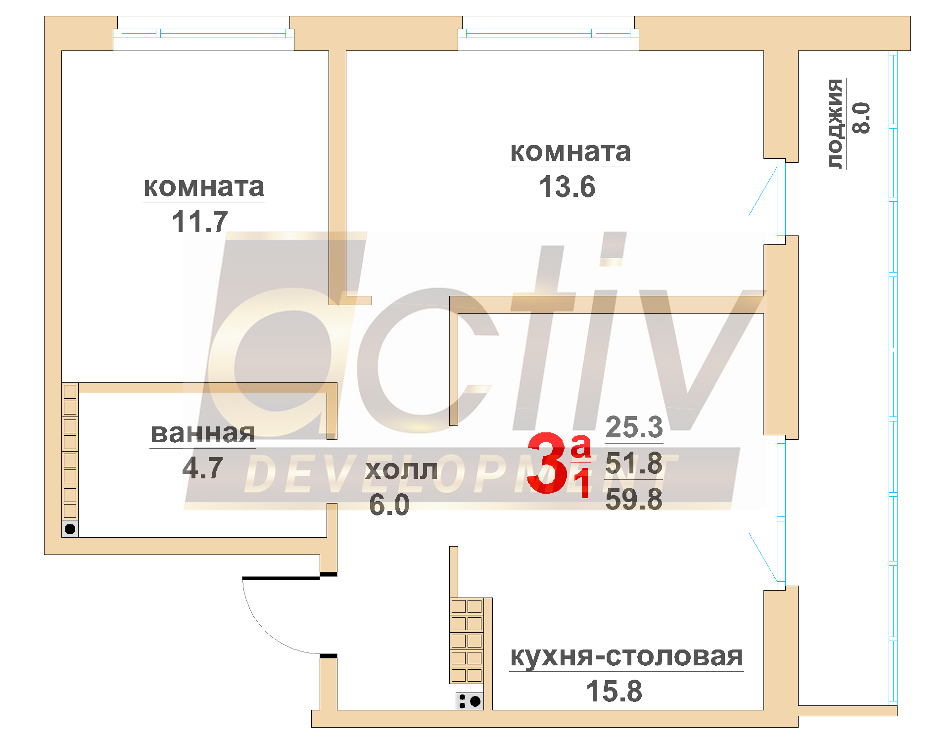 Тихий центр-4. 1 подъезд, 8 этаж - АктивСтройСервис